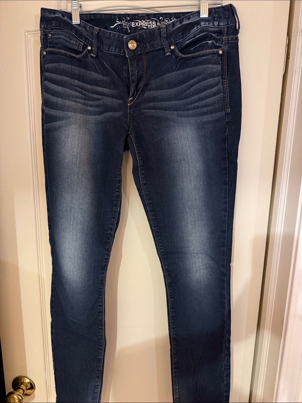 Express Dark Wash Blue Skinny Jeans